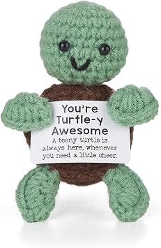 Mini Funny Turtle Gifts Mothers Day Teacher Appreciation Graduation Nurses Week 2026 Fathers Day, Birthday Gifts for Women Men Her Him, Small Cute Stuff Things, Emotional Positive Crochet Turtle Decor