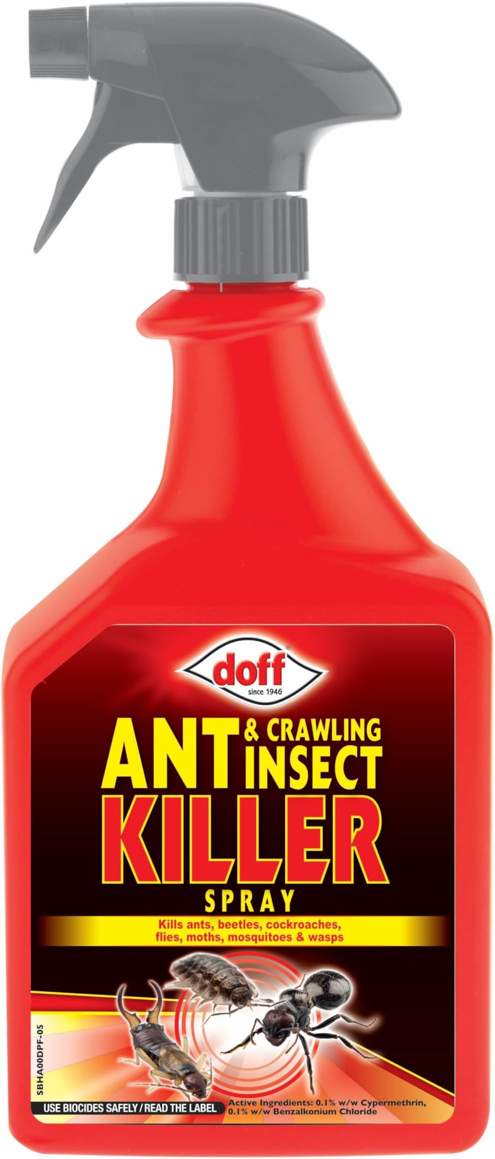 Ant & Crawling Insect Killer Spray | Fast-Acting Insecticide for Ants, Fleas, Cockroaches & More | Ready-to-Use Pump Spray for Indoor & Outdoor Use | 1 Litre