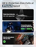 Vista 4 de Intercomunicador para casco de motocicleta, malla 3.0 y Bluetooth 5.1, 5000 pies, 6 jinetes, resistente al agua IP67, sistema de comunicación