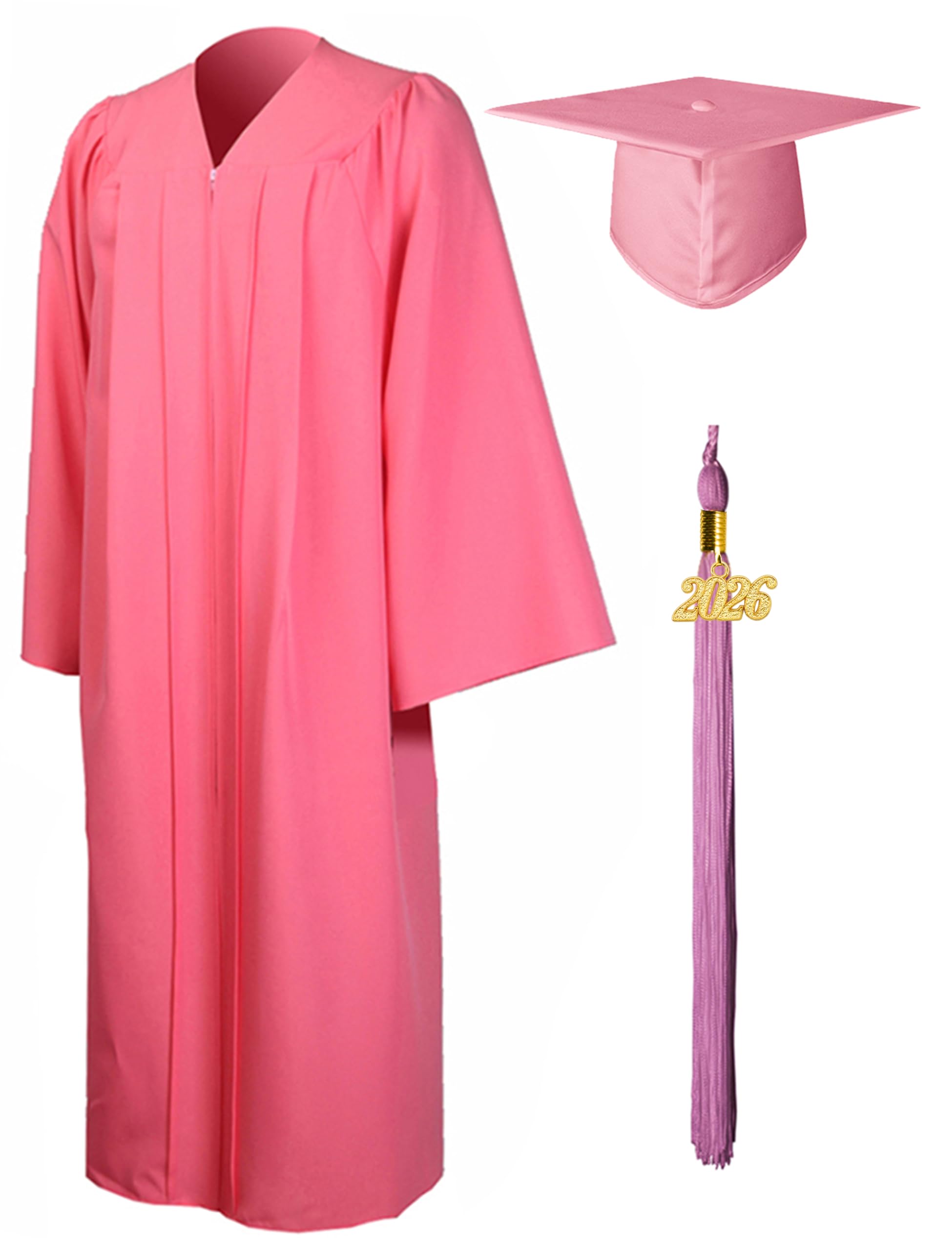 GraduationMall Matte Graduation Gown Cap Tassel Set 2023 for High School and Bachelor