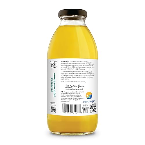 Miniatura 4 de Eat The Change Just Ice Tea - Té verde orgánico de menta marroquí, Kosher, 16 onzas líquidas (paquete de 12)