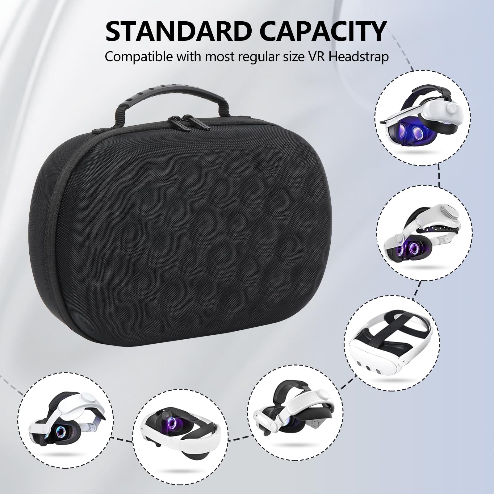 Hard Case for Meta Quest 3S/Quest 3,przenośne etui ochronne do zestawu słuchawkowego dla graczy Meta Quest 3S/Quest 3 i akcesoriów Touch Control,ochrona przed przypadkowymi uderzeniami,upadkami i