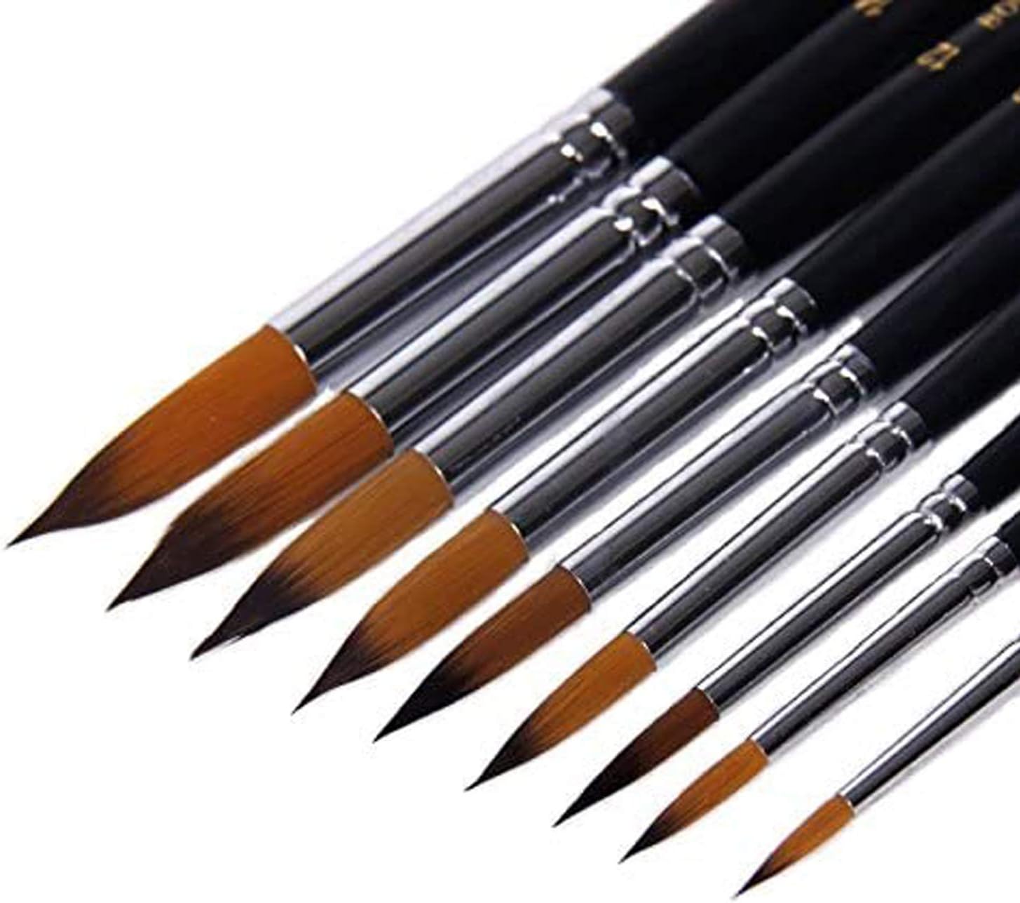 Grocery House Paintbrushes (9 Pack), Long Handle Round Brush Set 0-16#, Art Paint Brushes for Acrylic, Oil, Watercolors