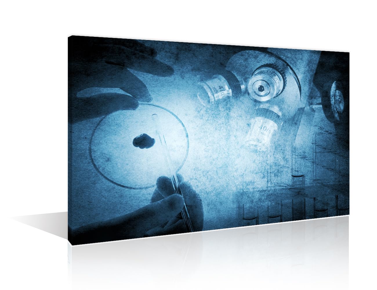 TUMOVO Science and Medical Background Poster Wall Art for Living Room 1 Pieces Clinical Laboratory Wall Art Modern Artwork Canvas Wall Art Posters and Prints Framed Ready to Hang, 24" Wx36 H