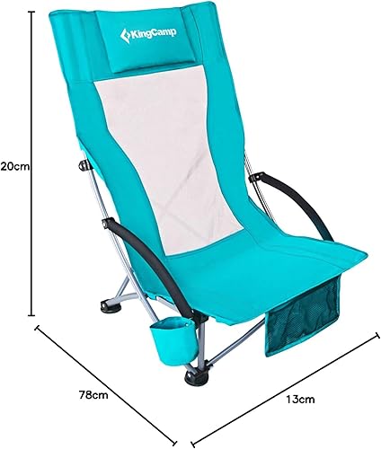 Miniatura 6 de KingCamp Low Beach Chairs, Portable Folding Chair for Adults Extra Wide Ergonomic High Back Seat 300lbs Heavy Duty Lightweight Oversized Gear with