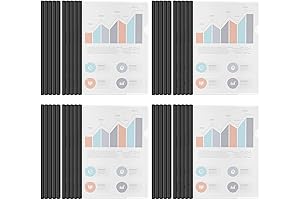 Binditek 40-Pack Clear Report Book, Slide Bars, 9mm File Folder Binder