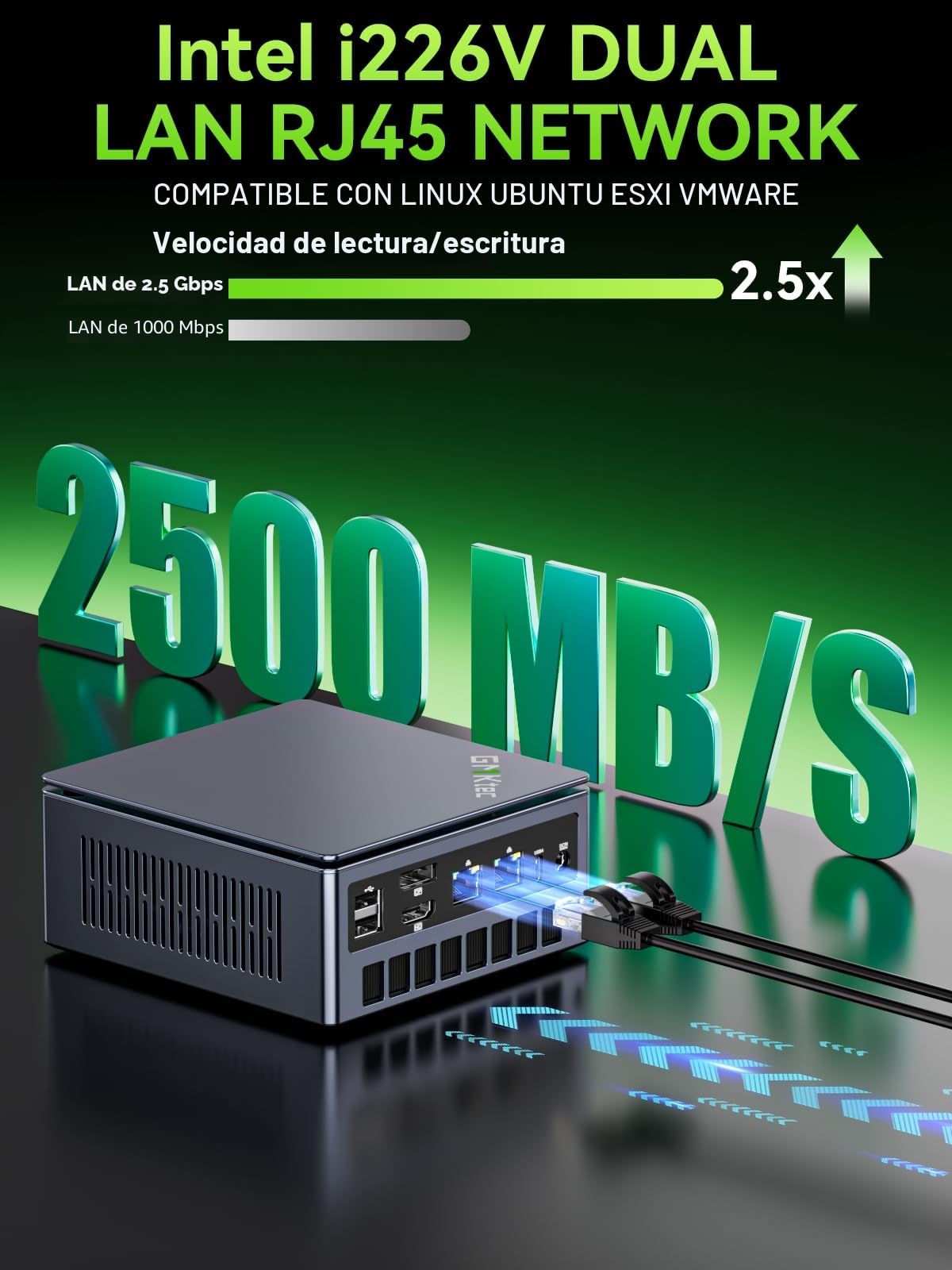 GMKtec (Garantie de 3 ANS) Mini-PC de jeu Dual 2.5G LAN, M7 Ultra Ryzen 7 Pro 6850U, 32Go RAM DDR5 4800 MHz + SSD PCIe 1To Oculink Mini Computer USB4/Wi-Fi 6E/Bluetooth 5.2/HDMI 2.1/USB-C/