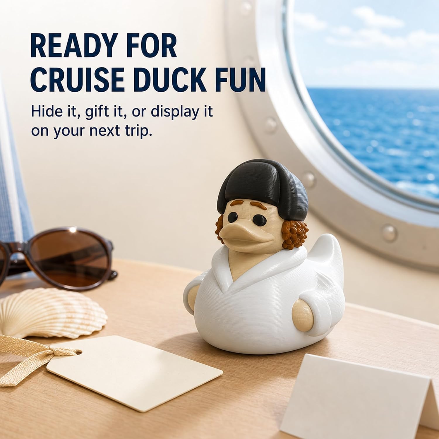 3D Printed Holiday Cousin Character Duck Collectible Compatible with Jeep Ducking – Funny Dashboard Decor | Cruise Duck Hiding Gift | Novelty Desk Shelf Display Figure image 4