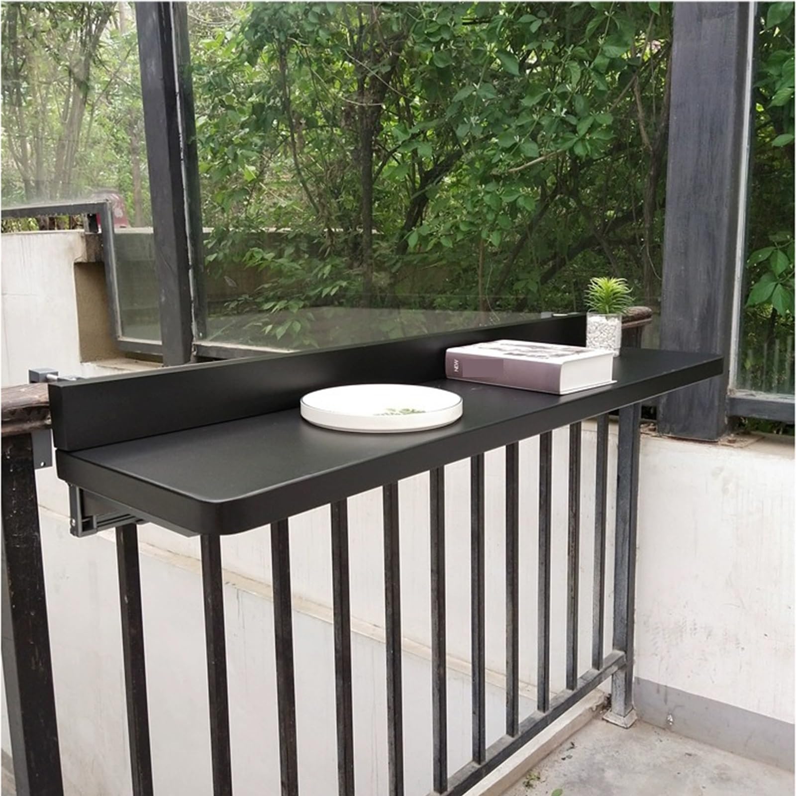 Table murale rabattable pour balcon étroit gain de place 80x39 cm