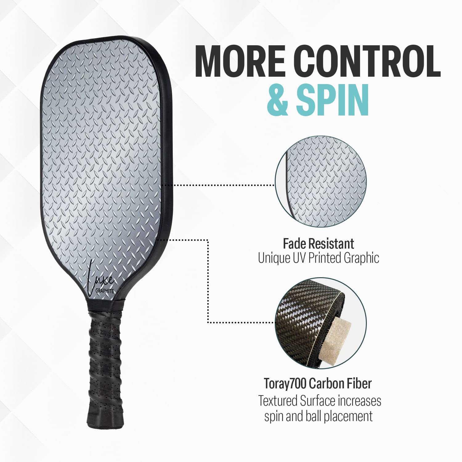 ピックルボール パドル X-ACE T700カーボンファイバー 灰色 16mm ピックルボール パドル ARRONAX T700生カーボンファイバー 灰色
