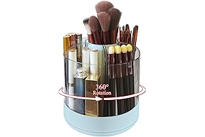 Rotating Makeup Brush Holder, 360-Degree Spinning Organizer