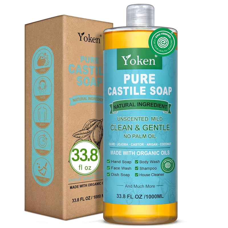 Sabonete líquido de Castela Pure Castile Yoken sem fragrância, 1.000 mL