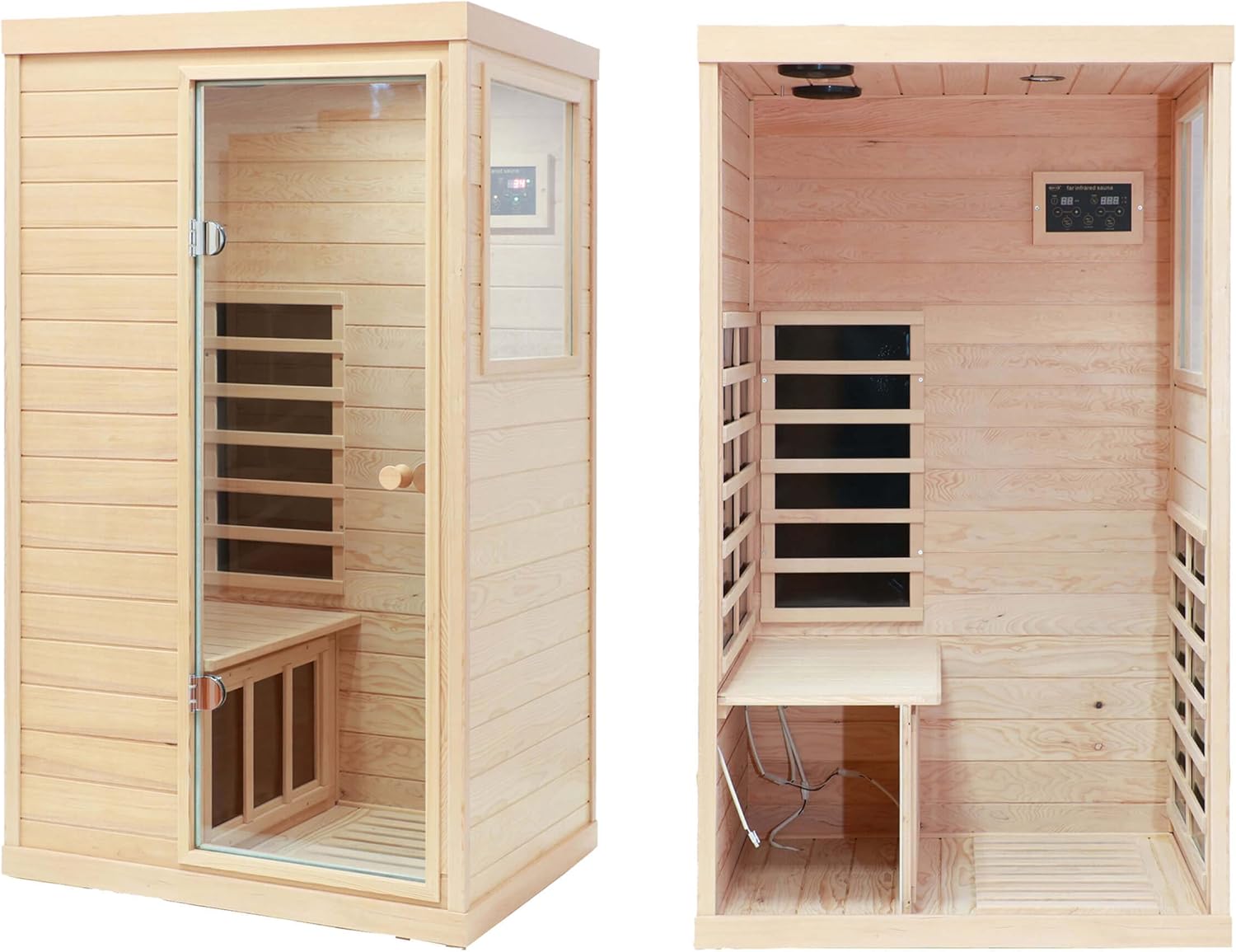 Xmatch Far Infrared Wooden Sauna Room, 1Person Size Right