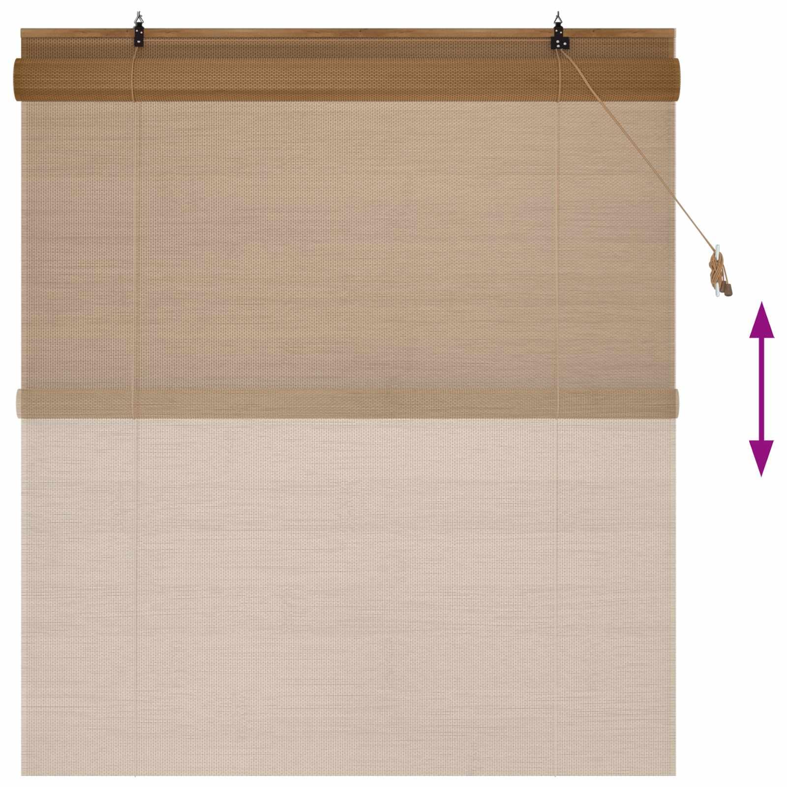 vidaXL Estor Enrollable Marrón 130 x 160 cm Bambú