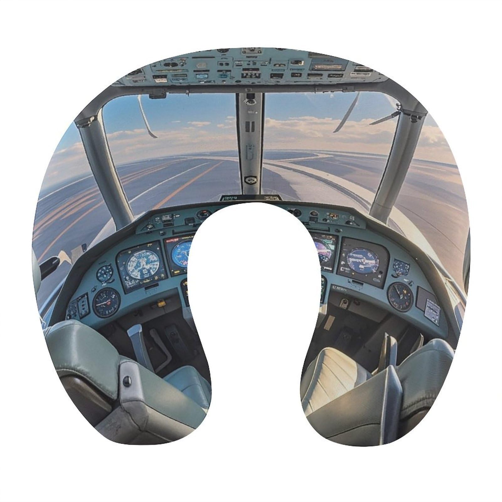 VstaDank Airplane Cockpit Neck Pillow Soft Comfortable Travel U Shaped Pillows Portable Pillows for Shoulder Memory Foam Head Support Pillow for Airplane Car Home Office
