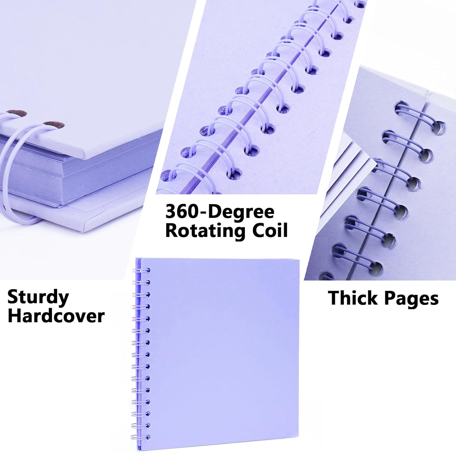 8X8 Inch DIY Scrapbook Photo Album, Kraft Blank Paper Scrap Book 40 Pages Memory Book for Wedding Family, Light Purple - Image 4