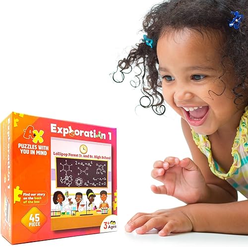 Miniatura 4 de Rompecabezas de exploración A+X para niños, 45 piezas, rompecabezas motivacionales para el aprendizaje de niños pequeños, rompecabezas educativo