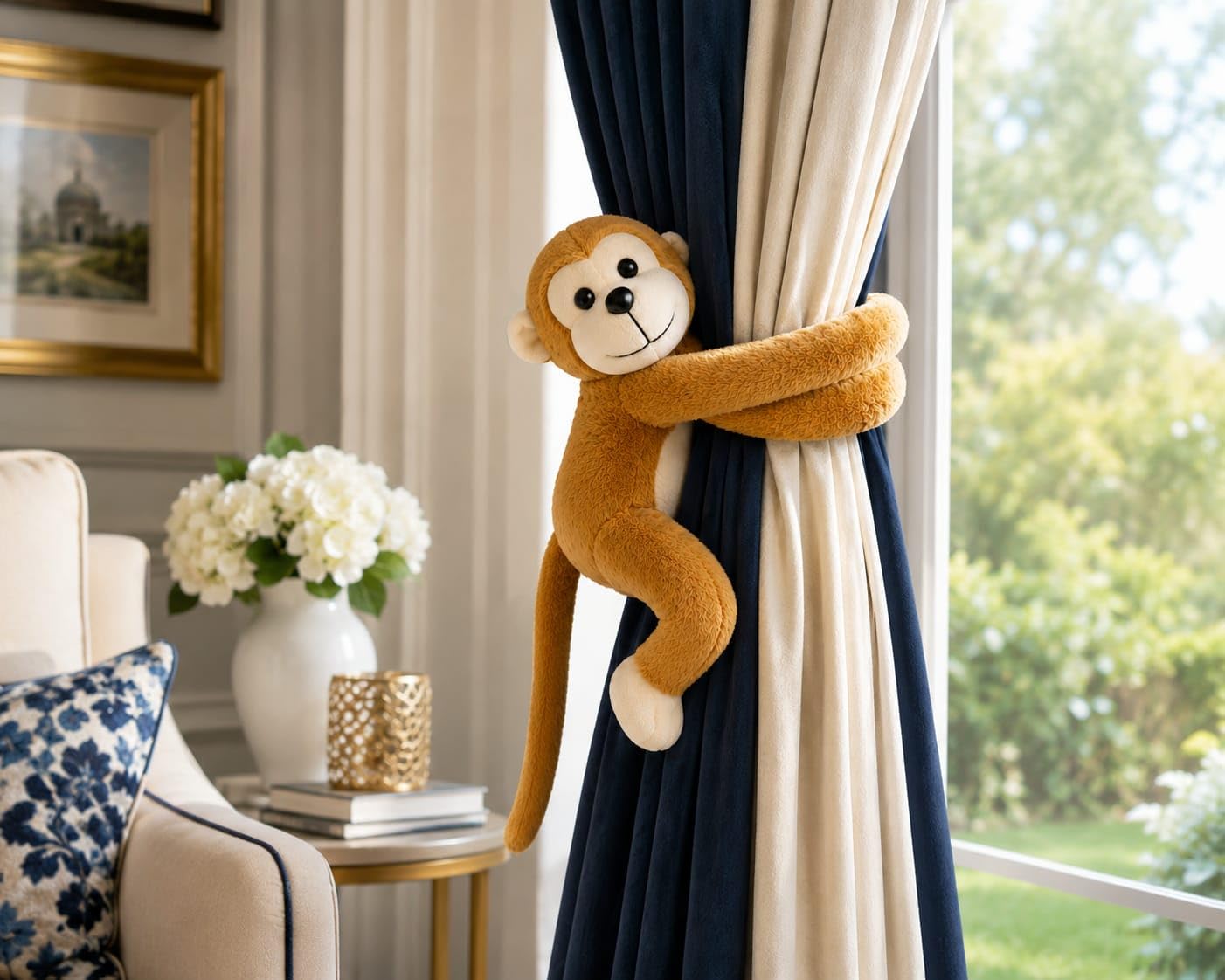 Cute Hanging Monkey Soft Toy 45cm | Orange Plush Stuffed Animal with Velcro Hands | Adorable Hanging Toy for Kids, Girls, Birthdays & Special Occasions-image-10