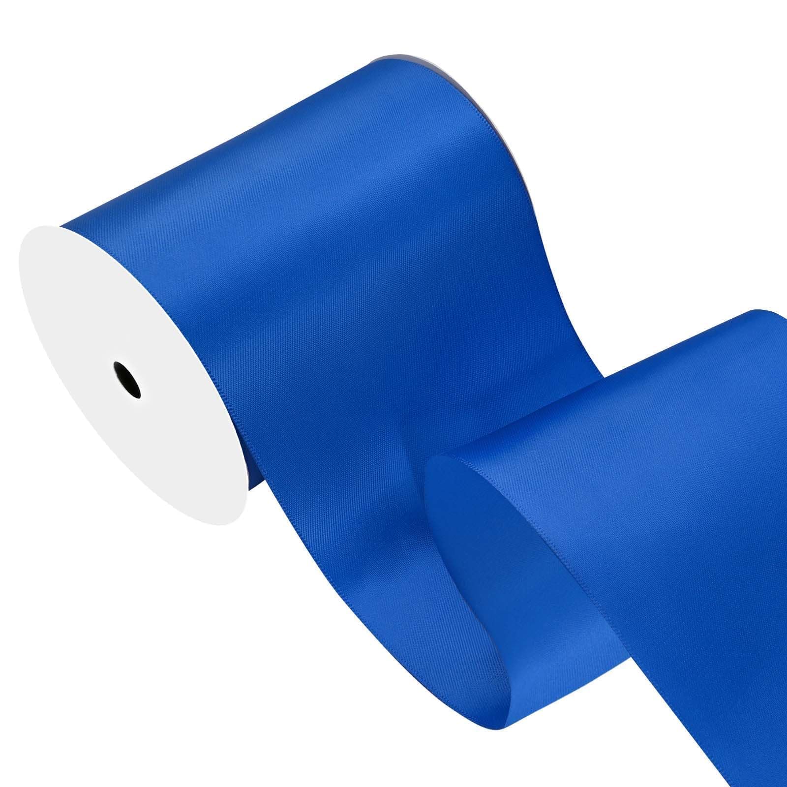 Royal Blue Satin Ribbon 4 inch X 15 Yards Polyester Ribbon for Gift Wrapping Very Suitable for Weddings Party Hair Bow Invitation Decorations and More