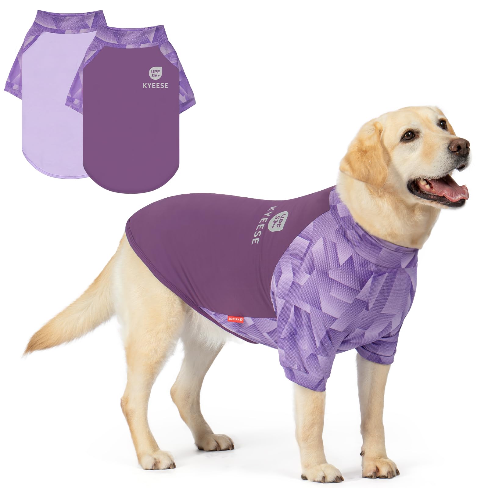 KYEESE 2Pack UV Protection Dog Shirt, UPF 50+ Cooling Dog T Shirts for Small Dogs Girl, Breathable Reflective Dogs Sun Shirts with Sleeves Summer Pet Clothes, Pink, M — view 9