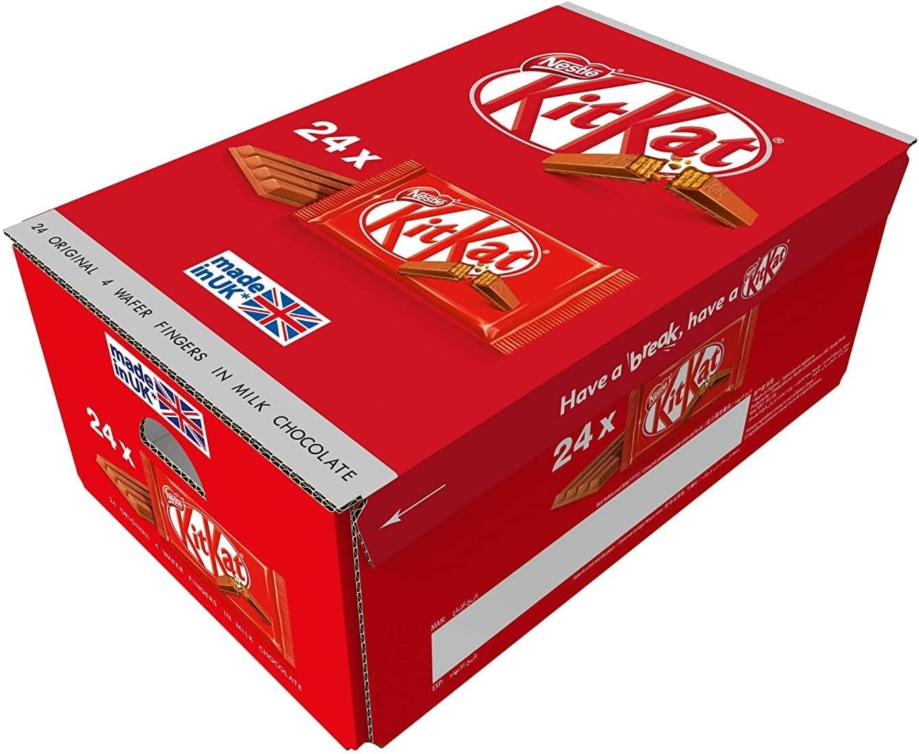 Nestle 4 Wafer Fingers in Milk Chocolate KitKat Box, 24 x 41.5 g