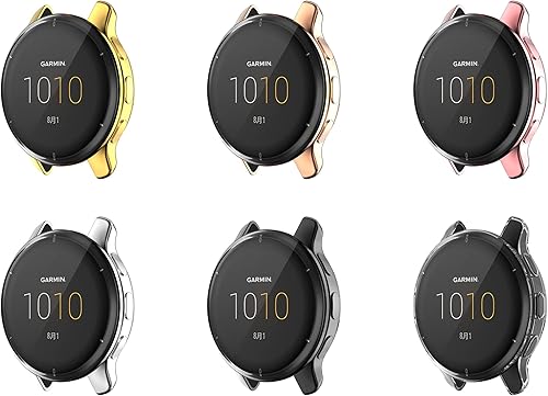 Miniatura 2 de FitTurn Funda protectora de pantalla compatible con Garmin Venu 2 Plus Watch de TPU delgada marco de metal chapado en color cobertura completa 3D