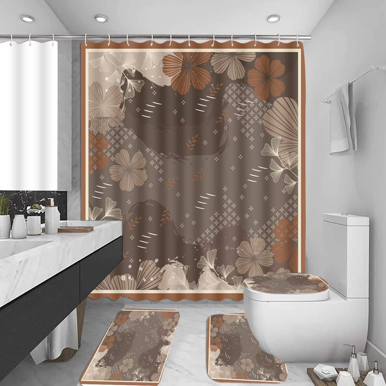 Tapis de bain absorbant marron 50x80 cm : fini les sols mouillés et glissants