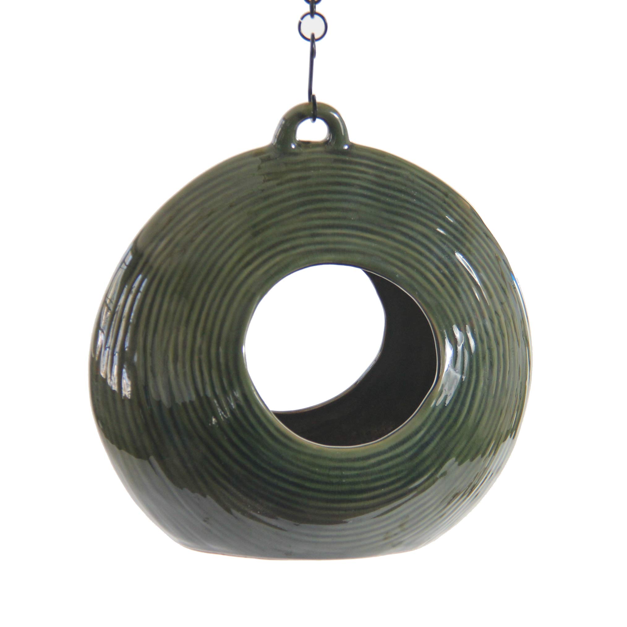 Circle Fly Through Heather Green Bird Feeder