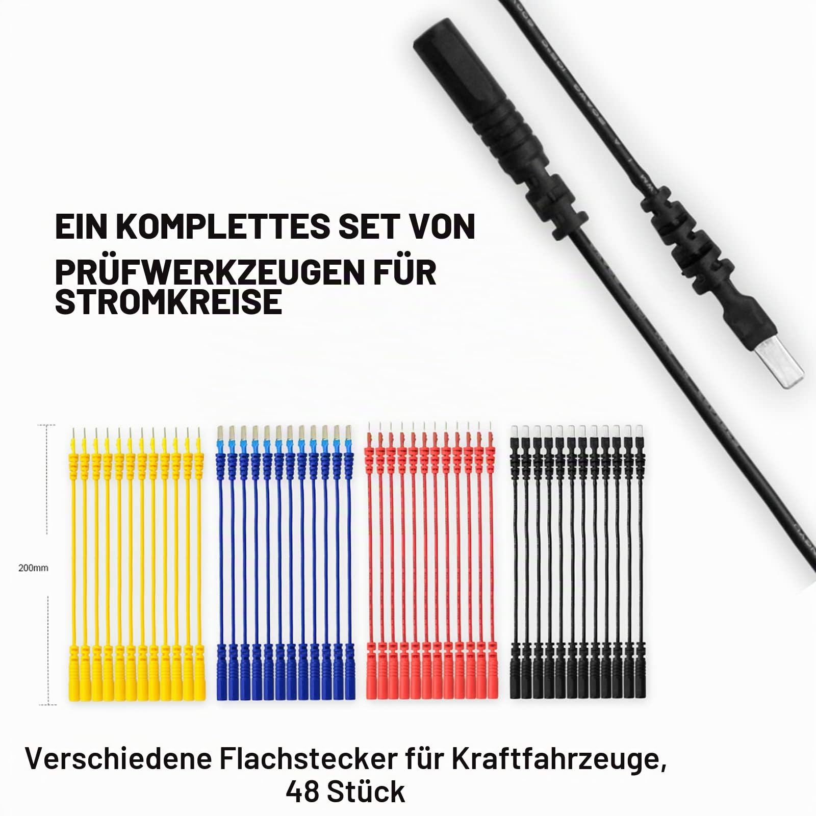 92 Teilig Kabelkoffer Prüfkabel Prüfspitzen für KFZ Fehlerdiagnose Messleitungen,GOLDCHAMP Prüfspitzen Fehlerdiagnose Airbag Gurt Testkabel Werkzeugkoffer kabel Messleitungssatz für multimeter