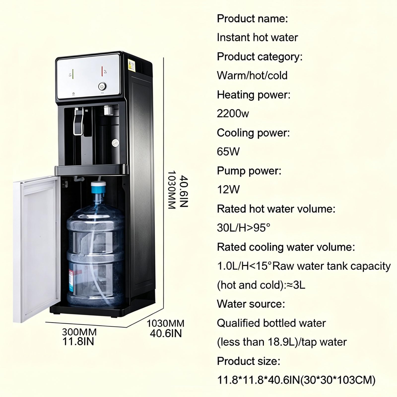 Bodenstehender Flaschenwasserkühler, 3 Temperaturen for Heim & Büro