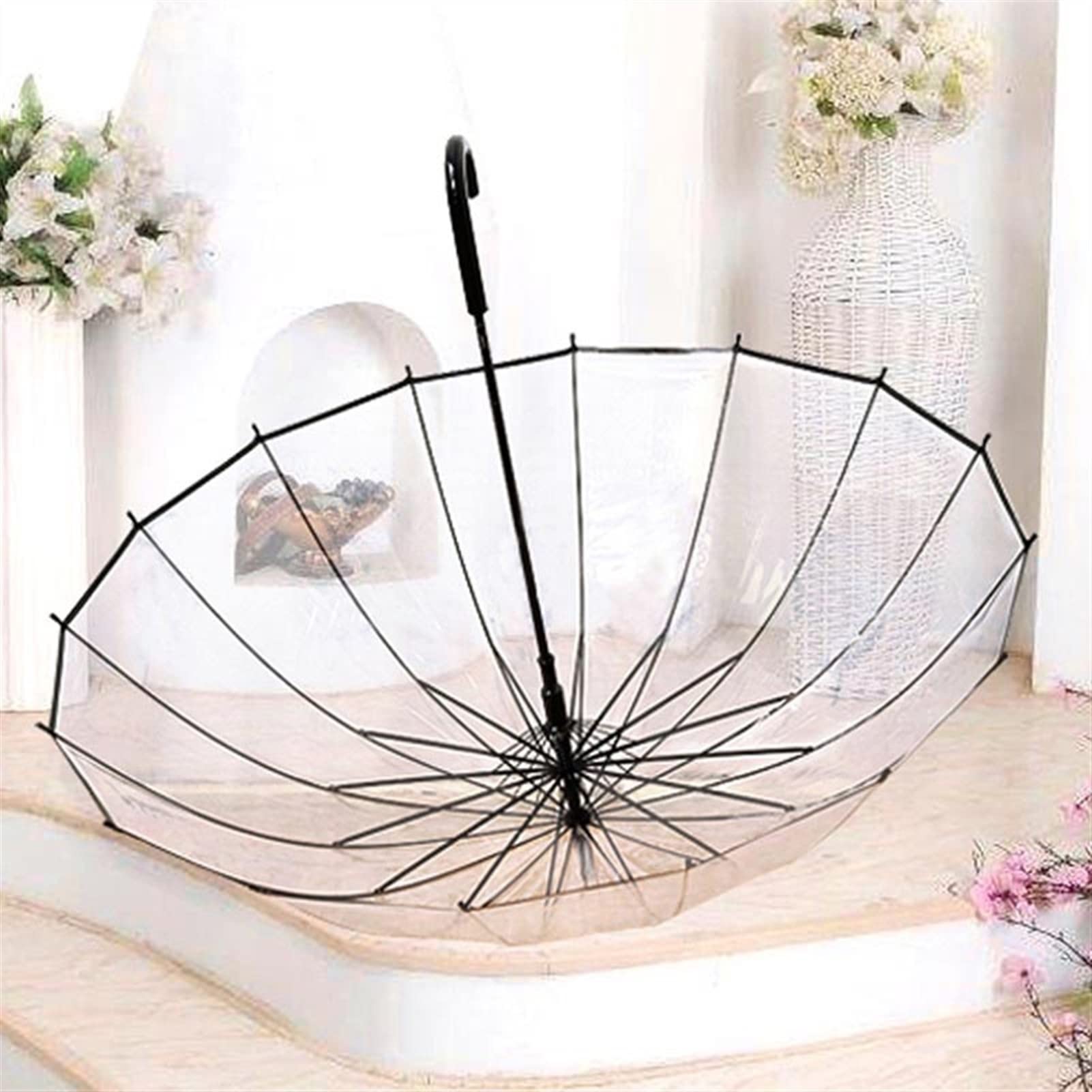 Parasol dziecięcy parasol przezroczysty długi uchwyt parasol moda męska i damska automatyczny kreatywny przezroczysty parasol Umbrela