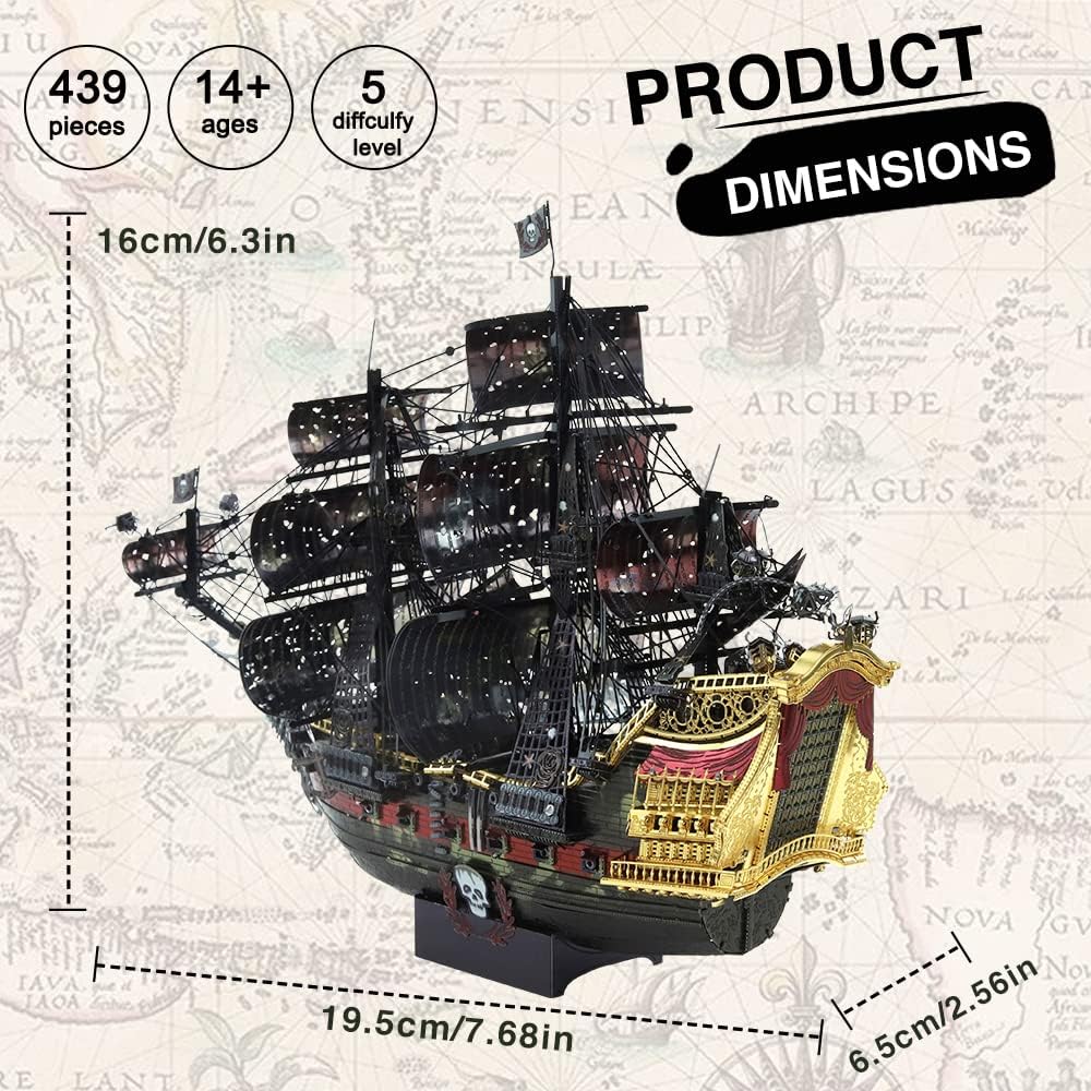 Piececool 3D Puzzle Metal Queen Anne's Revenge - Image 3