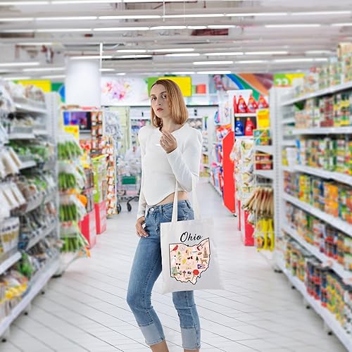 Miniatura 5 de BLUPARK Ohio State Map Tote Bag Ohio Souvenir Gift Ohio Travel Shopping Bag Ohio Lovers Gift