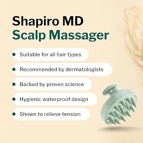 Miniatura 6 de Shapiro MD Hair Growth Experts Cepillo de champú para masaje del cuero cabelludo, herramienta de silicona avanzada para un cabello visiblemente más