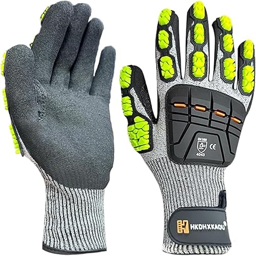 Anti-Vibration Work Gloves with Gel Padding - Reduce Hand Fatigue & Impact for Power Tools, Construction, DIY, Gardening