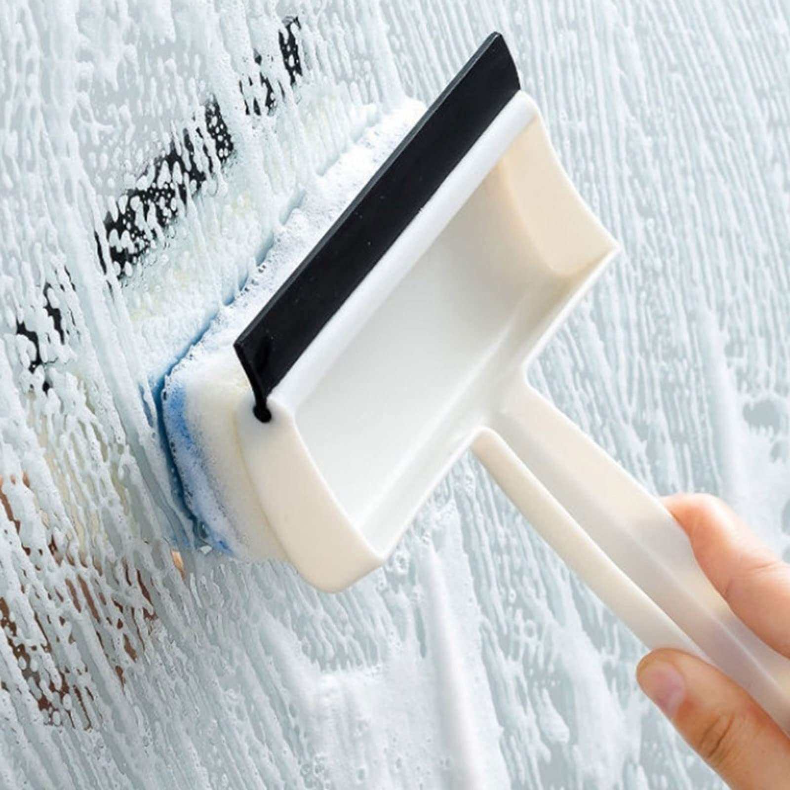 Rasquetas para Ducha, Escobilla de Ducha 2 en 1, raspador Cepillo limpiaparabrisas Vidrio Doble Cara, 18,5x11,9x4,5 cm
