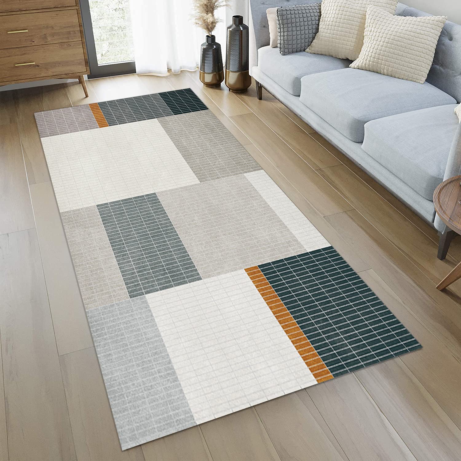 Chodnik dywanowy, bieżnik na korytarz, nowoczesny, designerski, antypoślizgowy, geometryczny, nadaje się do prania, do korytarza, sypialni, salonu, szerokość 60 cm/70 cm/80 cm/90 cm/100 cm