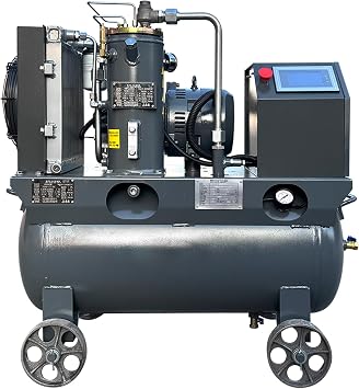 7.5 kW/10 HP Variable Speed Inverter Screw Air Compressor 2-in-1 Air Compressor 38CFM/116PSI/230V Air Pumps Single Phase Industrial Compressor