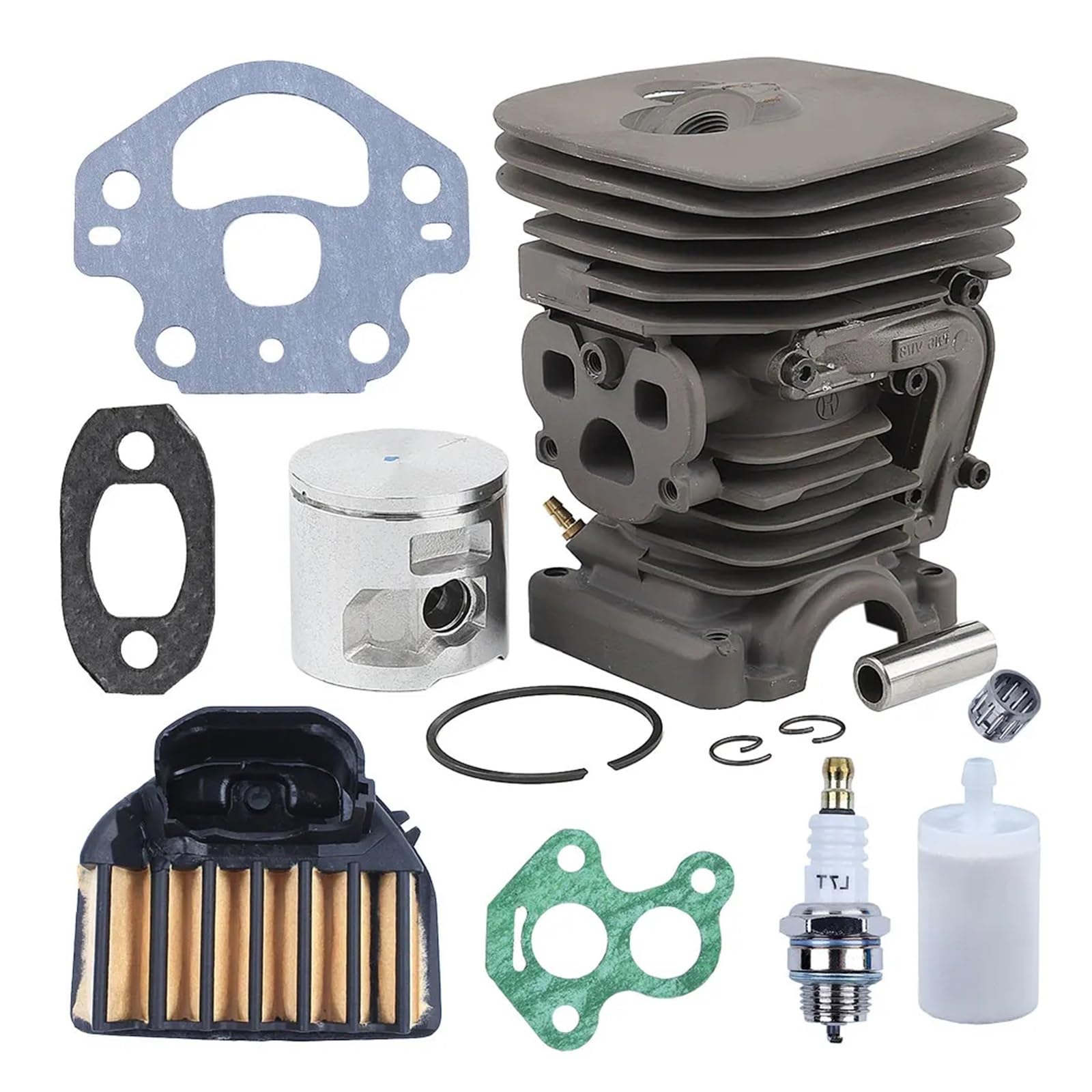 Kit de pistón cilindro motosierra 47mm for Husqvarna 455 455e 460 con bomba aceite línea filtro combustible aire reemplazar 537320402 537255702