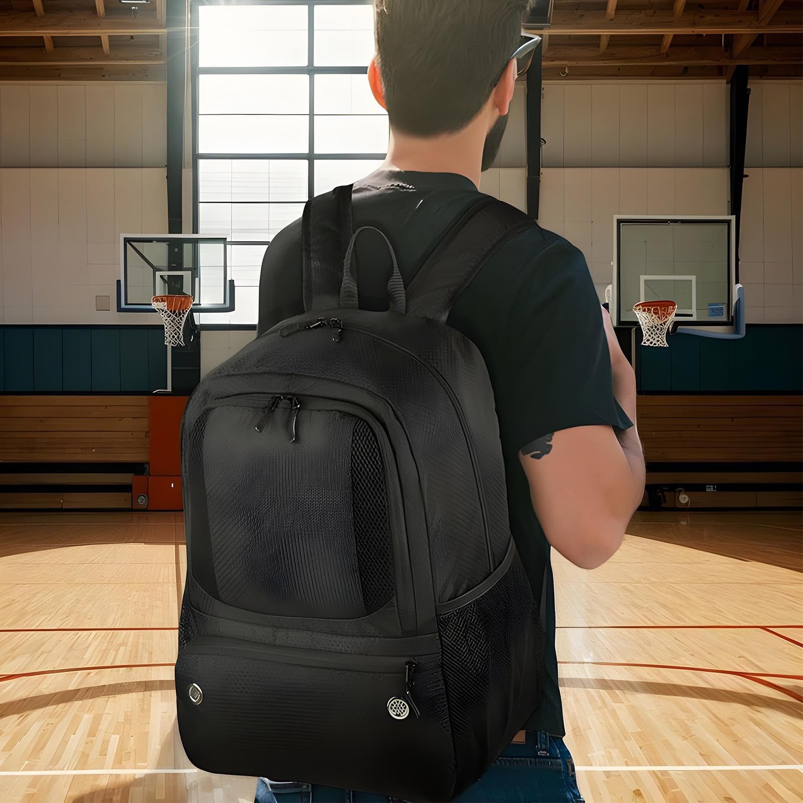 Genérico Mochilas de Fútbol para Hombres | Bolso Juvenil Para Fútbol | Mochila Ergónómica Impermeable Transpirable Antiolores con Compartimento para Zapatos para Entrenamiento Gimnasio y Deporte