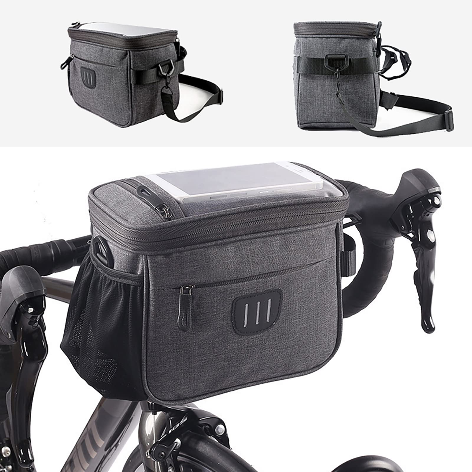 JOLY FANG Sacoche De Guidon Vélo 7L Imperméable - Écran Tactile, Adaptateur Et Sangle Épaule - Vélo/VTT