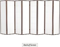 Vista 71 de Red Lantern Pantalla Shoji de doble cruz de 6 pies de alto, color blanco, 5 paneles