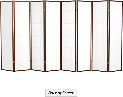 Miniatura 71 de Red Lantern Pantalla Shoji de doble cruz de 6 pies de alto, color blanco, 5 paneles Blanco,Negro