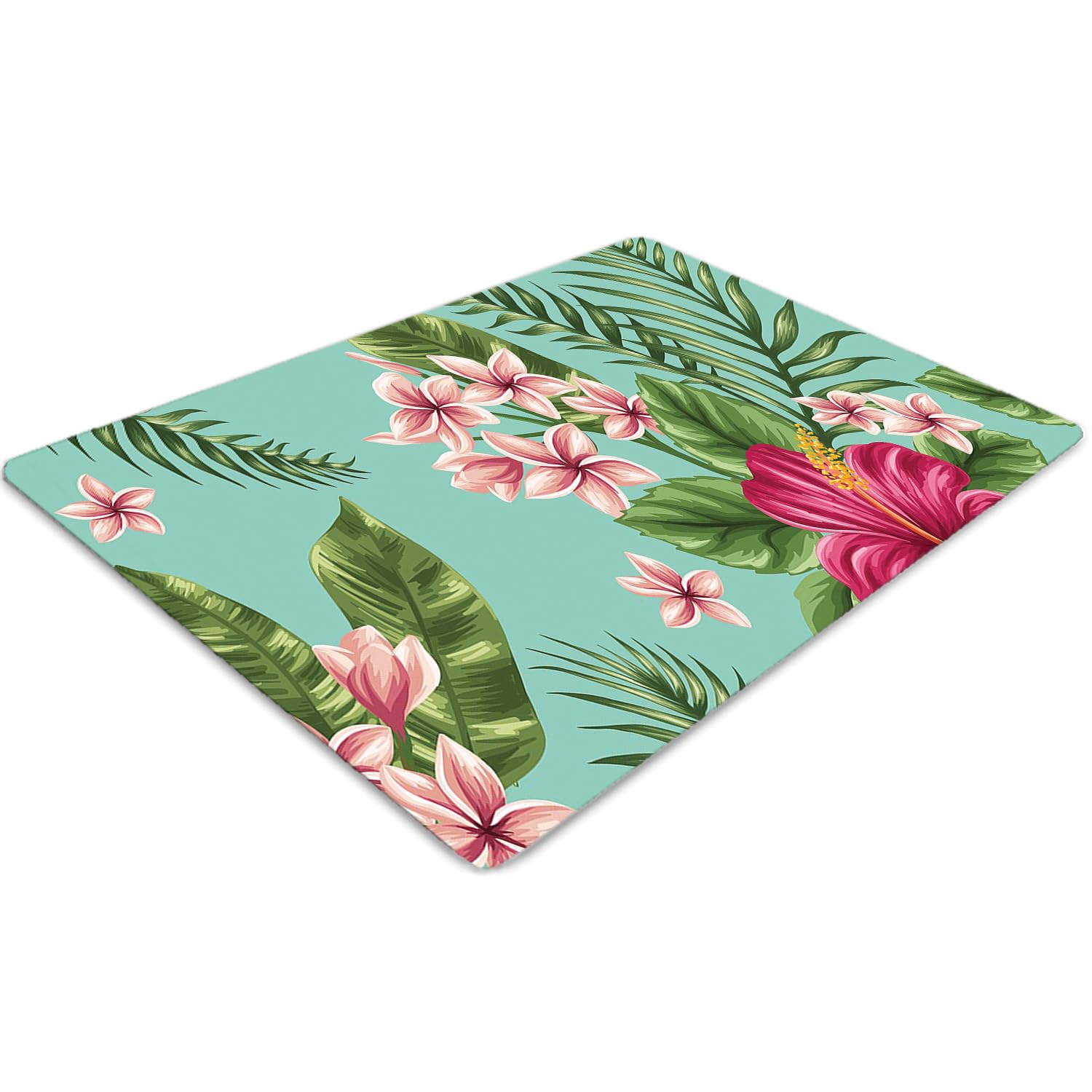 Tapis de sol PVC 120x90 cm rectangulaire motif fleurs pour la protection de bureau