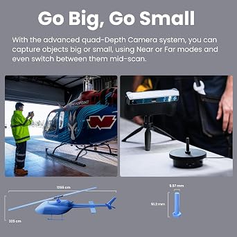 Revopoint MIRACO 3D Scanner & Large Turntable Bundle, Portable 3D Scanner for 3D Printing Handheld, Full Color 3D Model Scanning