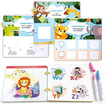JUPITEARTH 3Pack Mess Free Coloring Book Set for Toddlers28 Pages