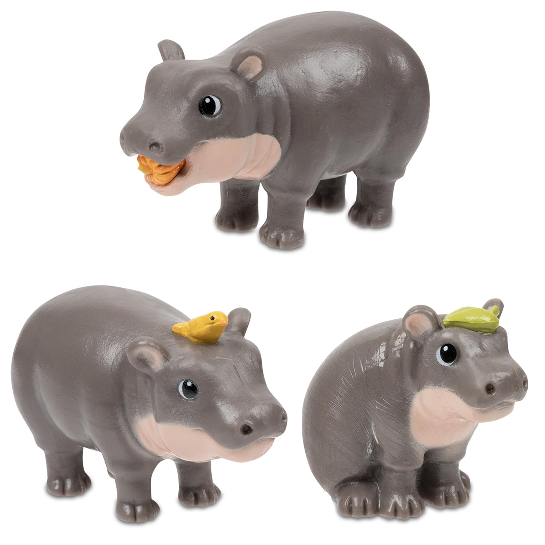 Amazon.com: Archie McPhee Baby Hippos – Set of 3 Mini Soft Vinyl
