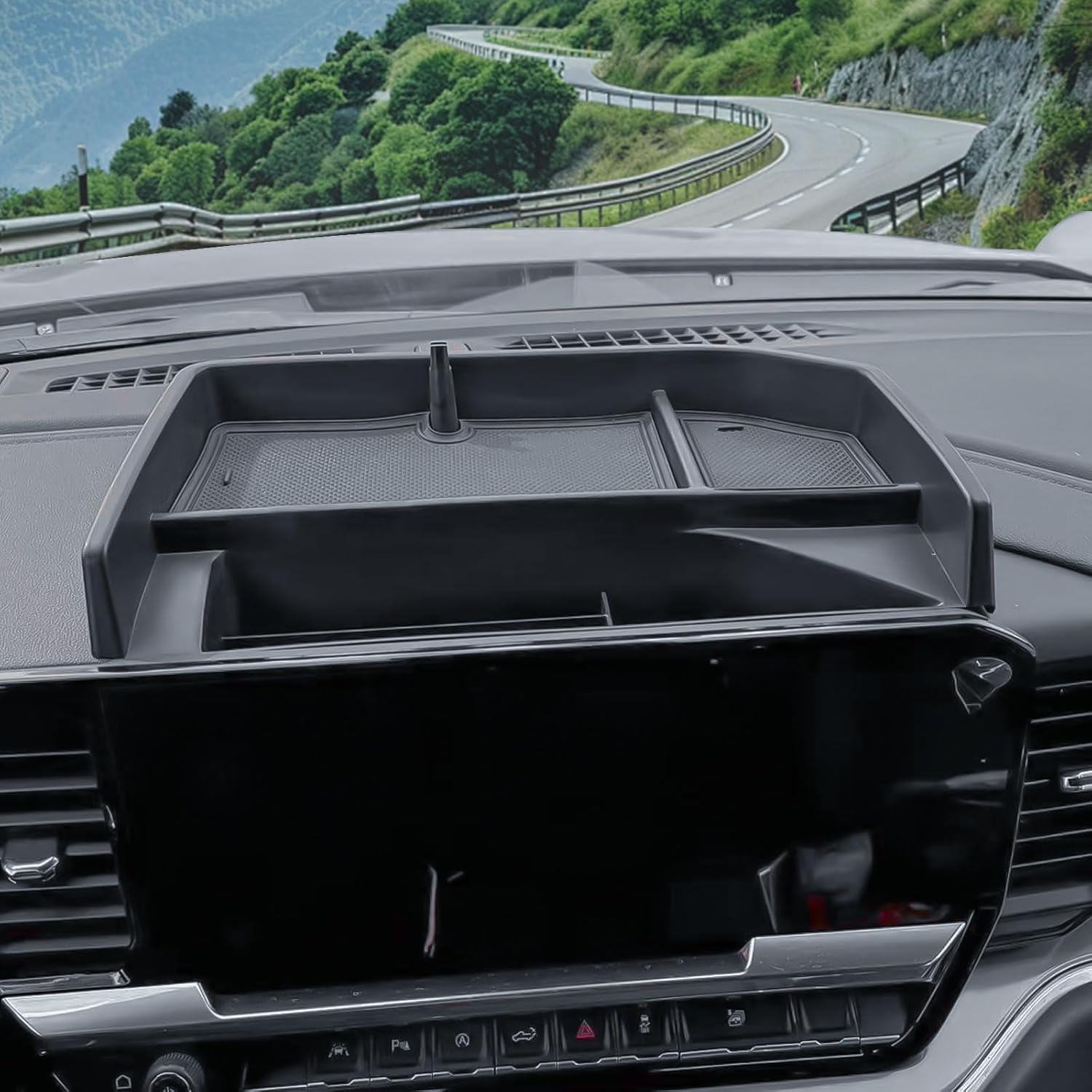 EDBETOS Dashboard Organizer Tray Compatible with 2022-2026 Chevy Silverado/GMC Sierra 1500, (2024-2026) 2500HD/3500HD Accessories Behind Screen Dash Storage Console Insert for 13.4-inch Screen Only