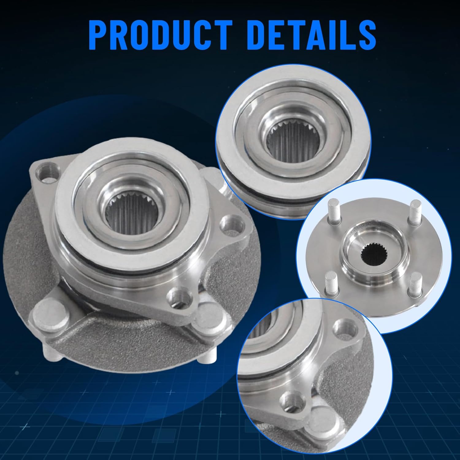 513308 [2 PCS] Front Wheel Hub and Bearing Assembly for Nissan 2007 2008 2009 2010 2011 2012 Versa 4Lugs W/ABS Pair