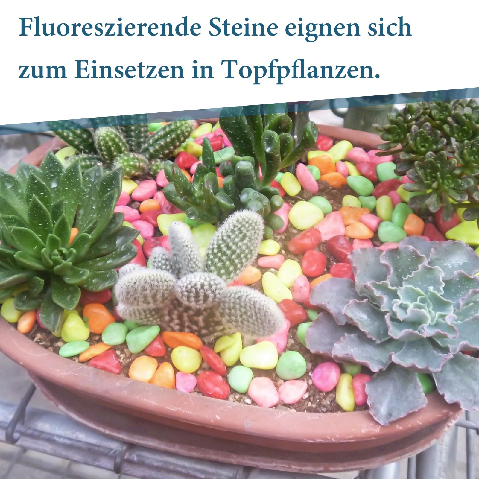 550 Pezzi Pietre Luminose da Giardino, Pietre da Giardino Luminosi,Pietre Rocce Colorate Decorazione per cameretta dei bambini, balcone